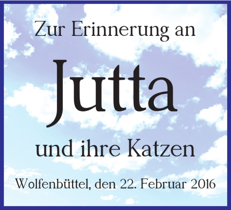 Traueranzeigen Von Jutta Trauer De