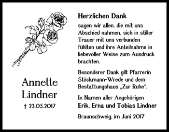 Traueranzeigen Von Annette Lindner Trauer38 De