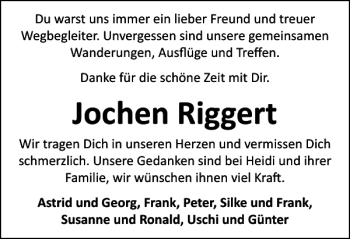 Traueranzeigen Von Jochen Riggert Trauer38 De