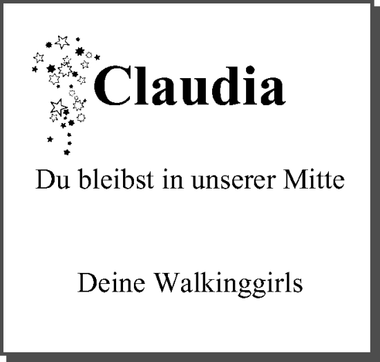Traueranzeige von Claudia  von Braunschweiger Zeitung