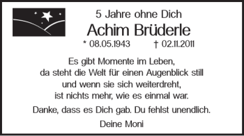 Traueranzeige von Achim Brüderle von Braunschweiger Zeitung