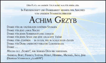 Traueranzeige von Achim Grzyb von Braunschweiger Zeitung