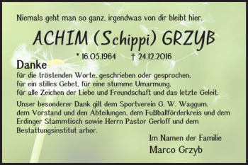 Traueranzeige von Achim Schippi Grzyb von Braunschweiger Zeitung