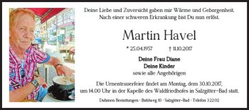 Traueranzeige von Martin Havel von Salzgitter Zeitung