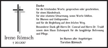 Traueranzeige von Irene Rõmsch von Braunschweiger Zeitung