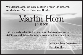 Traueranzeige von Martin Horn von Braunschweiger Zeitung