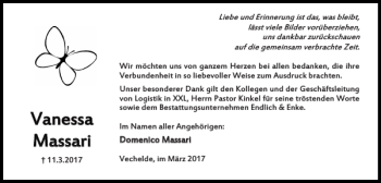 Traueranzeige von Vanessa Massari von Braunschweiger Zeitung