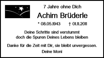 Traueranzeige von Achim Brüderle von Braunschweiger Zeitung