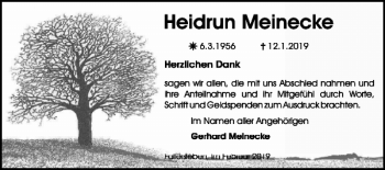 Traueranzeige von Heidrun Meinecke von Wolfsburger Nachrichten