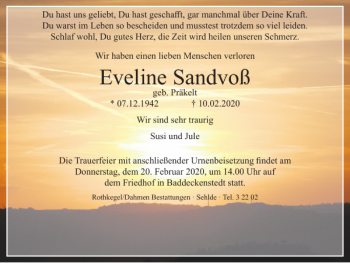 Traueranzeige von Eveline Sandvoß von Salzgitter Zeitung