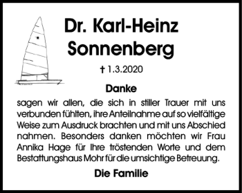 Traueranzeige von Dr. Karl-Heinz Sonnenberg von Wolfsburger Nachrichten