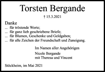 Traueranzeige von Torsten Bergande von Braunschweiger Zeitung