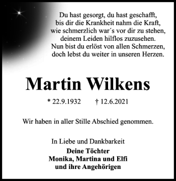 Traueranzeige von Martin Wilkens von Helmstedter Nachrichten