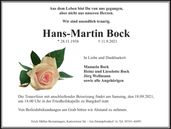 Traueranzeige von Hans-Martin Bock von Salzgitter Zeitung