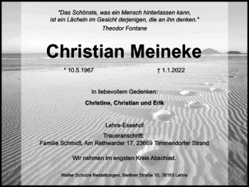 Traueranzeige von Christian Meineke von Braunschweiger Zeitung