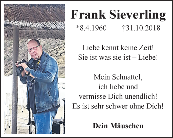 Traueranzeige von Frank Sieverling von Braunschweiger Zeitung