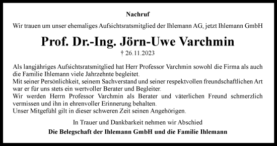 Traueranzeige von Jörn-Uwe Varchmin von Braunschweiger Zeitung