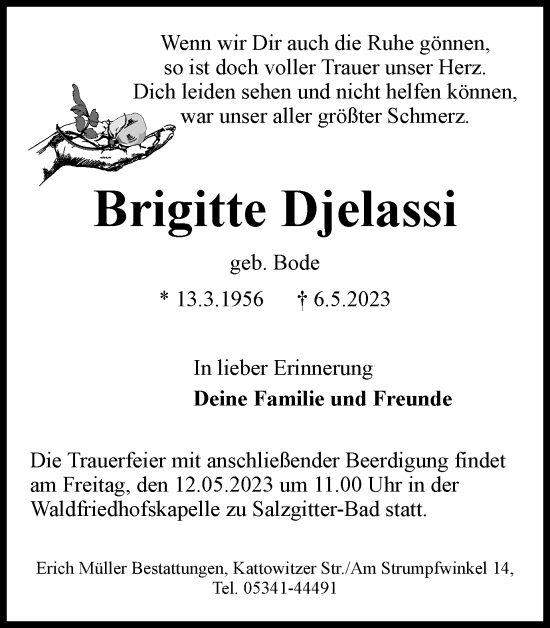 Traueranzeige von Brigitte Djelassi von Salzgitter-Zeitung