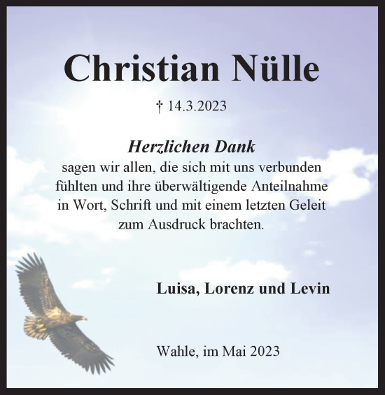 Traueranzeige von Christian Nülle von Braunschweiger Zeitung