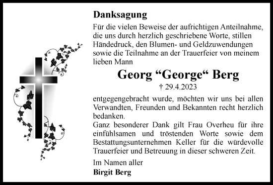 Traueranzeige von Georg Berg von Helmstedter Nachrichten