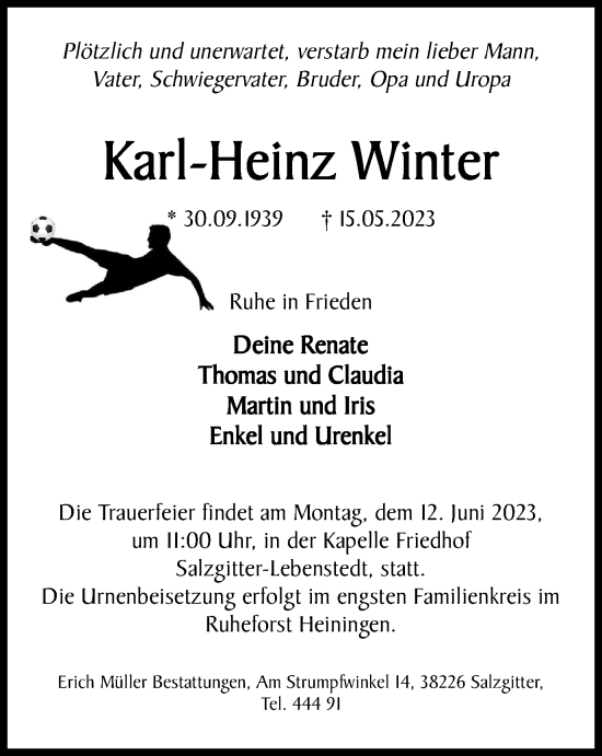 Traueranzeige von Karl-Heinz Winter von Salzgitter-Zeitung