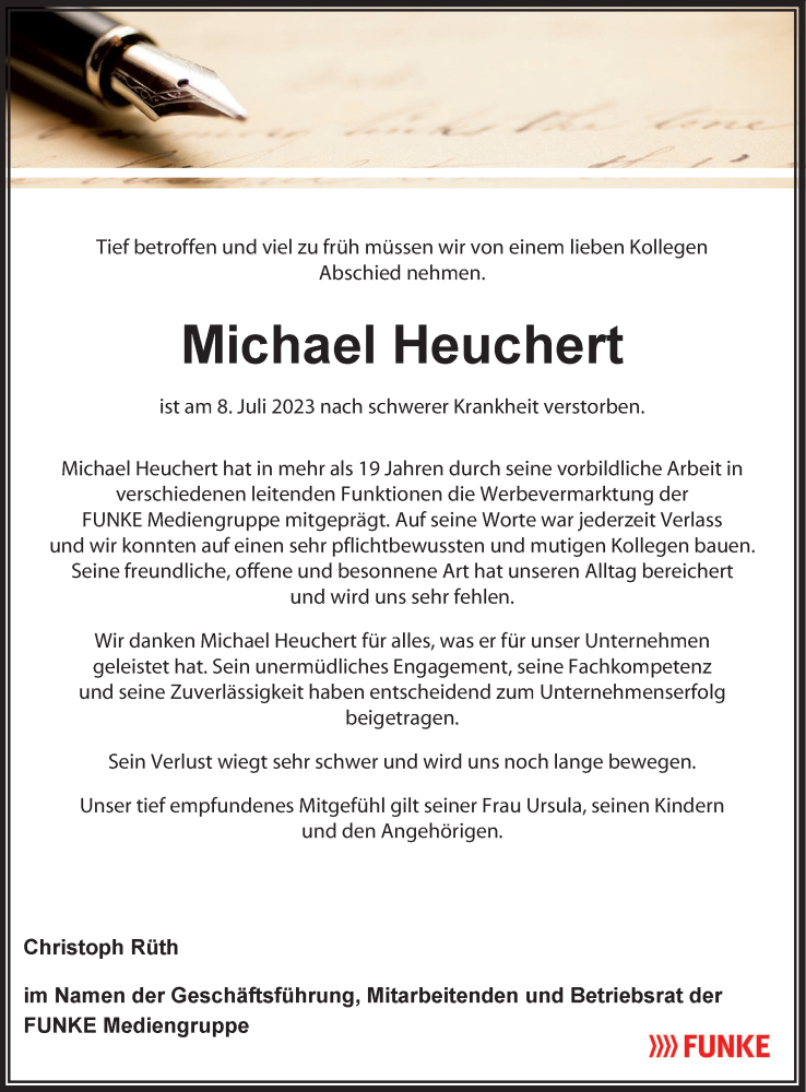  Traueranzeige für Michael Heuchert vom 11.07.2023 aus Braunschweiger Zeitung