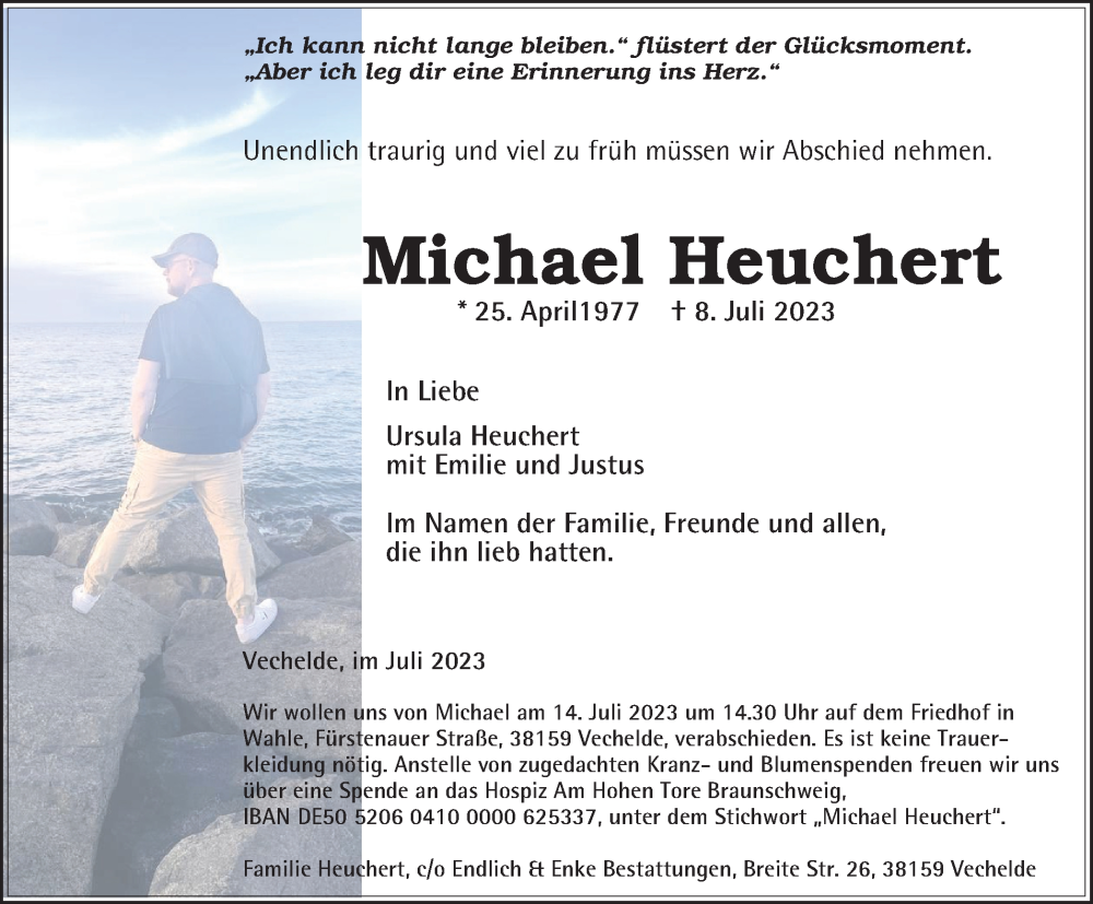  Traueranzeige für Michael Heuchert vom 11.07.2023 aus Braunschweiger Zeitung