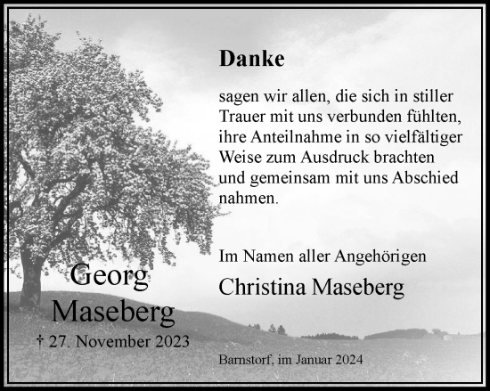 Traueranzeige von Christina Maseberg von Wolfsburger Nachrichten