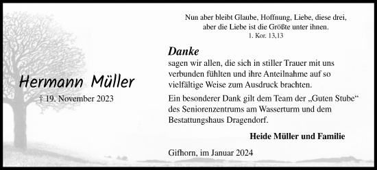 Traueranzeige von Hermann Müller von Wolfsburger Nachrichten