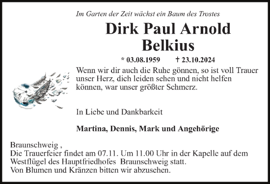 Traueranzeige von Dirk Paul Arnold Belkius 