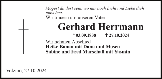 Traueranzeige von Gerhard Herrmann von Wolfenbütteler Zeitung