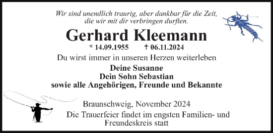 Traueranzeige von Gerhard Kleemann 