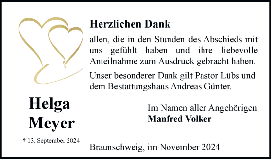 Traueranzeige von Helga Meyer 