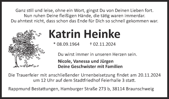 Traueranzeige von Katrin Heinke 