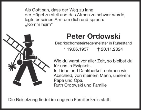 Traueranzeige von Peter Ordowski von Salzgitter-Zeitung