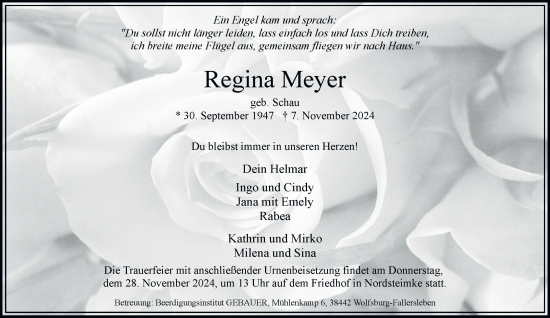 Traueranzeige von Regina Meyer 