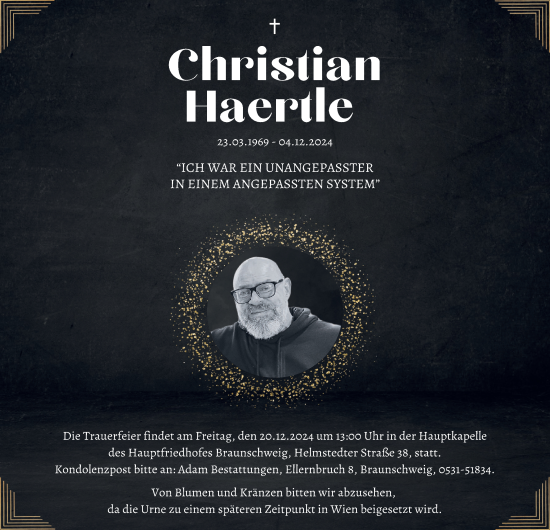 Traueranzeige von Christian Haertle 