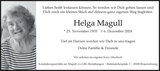 Traueranzeige von Helga Magull 