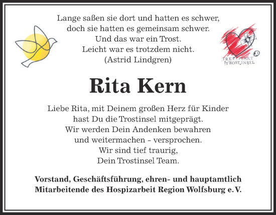 Traueranzeige von Rita Kern 