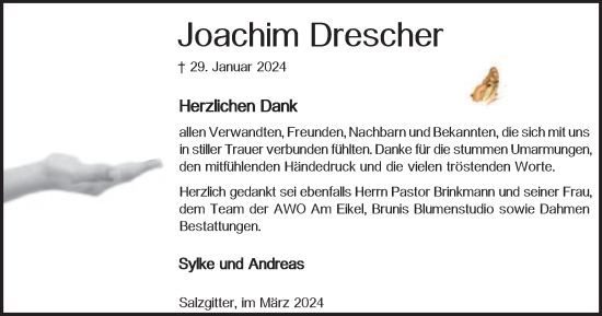 Traueranzeige von Joachim Drescher von Salzgitter-Zeitung