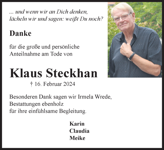 Traueranzeige von Klaus Steckhan von Braunschweiger Zeitung